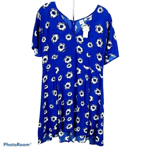 Gap Dresses & Skirts - Gap Women's Dress Blue Floral V-Neck Back Zip 14